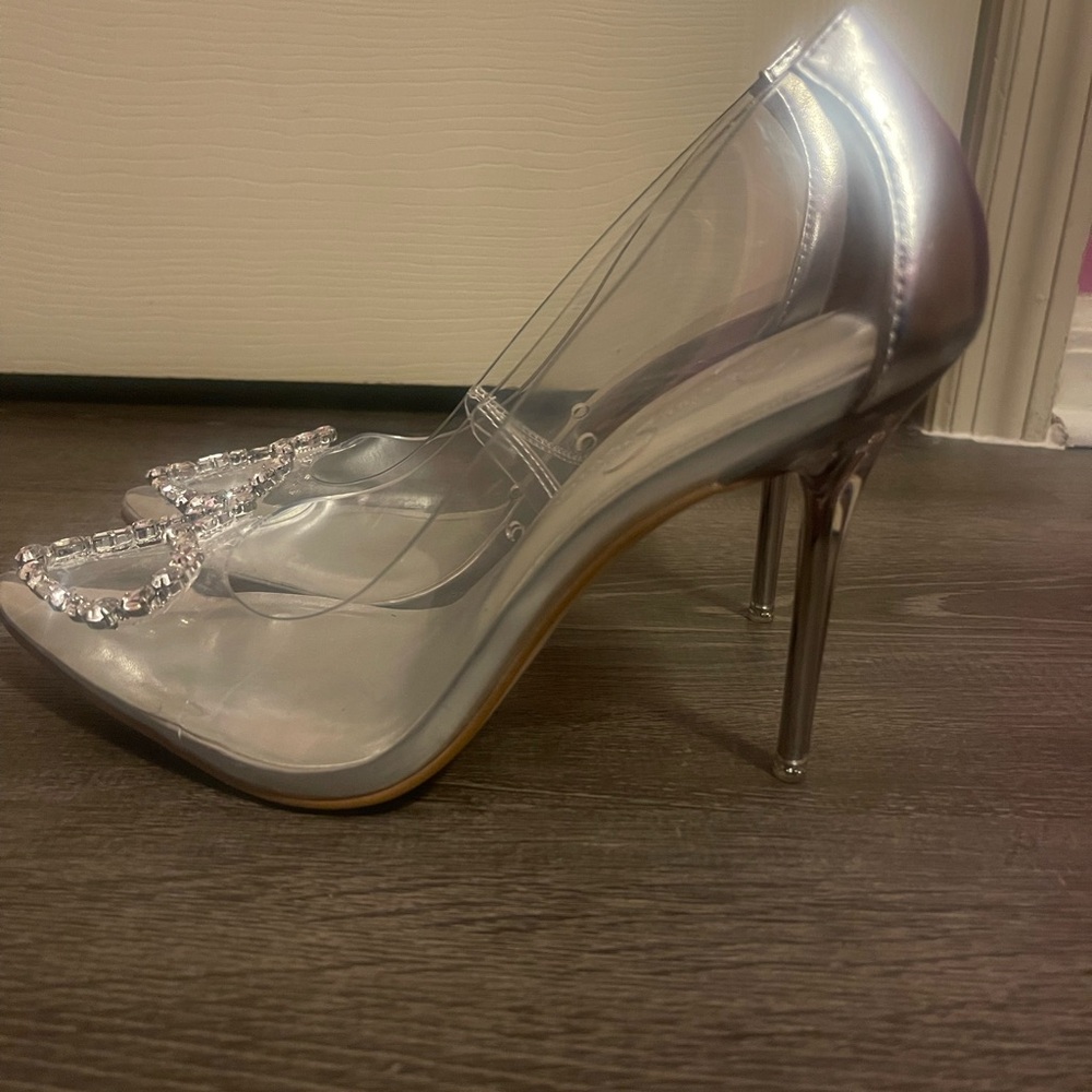 Clear, Rhinestone Heels